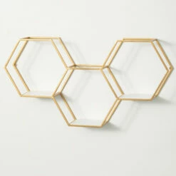 Best Pirce 😉 Sullivans Hexagonal Gold Metal Shelf 💯