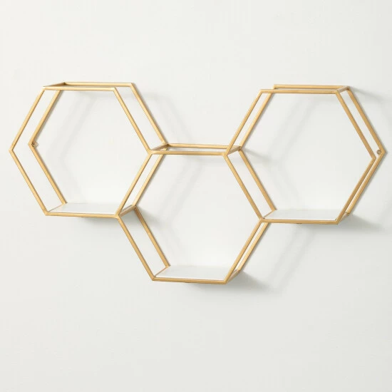 Best Pirce ๐ Sullivans Hexagonal Gold Metal Shelf ๐ฏ 3 Best Pirce ๐ Sullivans Hexagonal Gold Metal Shelf ๐ฏ