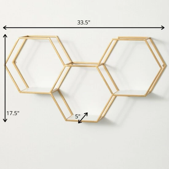 Best Pirce ๐ Sullivans Hexagonal Gold Metal Shelf ๐ฏ 6 Best Pirce ๐ Sullivans Hexagonal Gold Metal Shelf ๐ฏ - Image 4