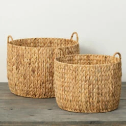 Cheapest ❤️ Sullivans 14.5 In And 16.5 In Handcrafted Fiber Baskets - Set Of 2; Brown - 20"L X 20"W X 16.5"H; 16.75"L X 16.75"W X 14.5"H ✔️