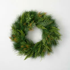 Cheapest 🛒 Sullivans 24" Artificial Mixed Pine & Juniper Wreath 🔔