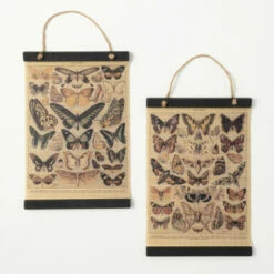 New 😍 Sullivans 16.5 In. Retro Butterfly Wall Panel - Set Of 2; Brown 👏