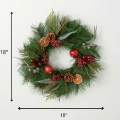 New 💯 Sullivans 18" Artificial Pine, Berry & Fruit Mini Wreath 🛒 -Sullivans Sales unnamed file 2457