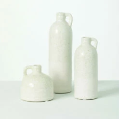 Best Pirce ✔️ Sullivans Small Ceramic White Farmhouse Jug Vase - Set Of 3 ✔️