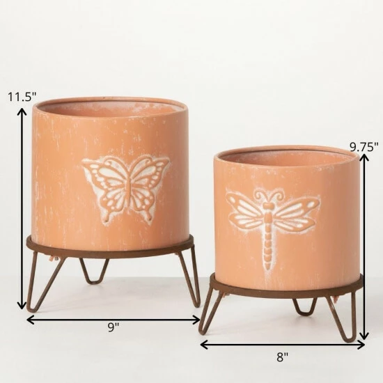 Discount ๐ฅฐ Sullivans Insect Print Raised Round Planters - Set Of 2 ๐ 6 Discount ๐ฅฐ Sullivans Insect Print Raised Round Planters - Set Of 2 ๐ - Image 4