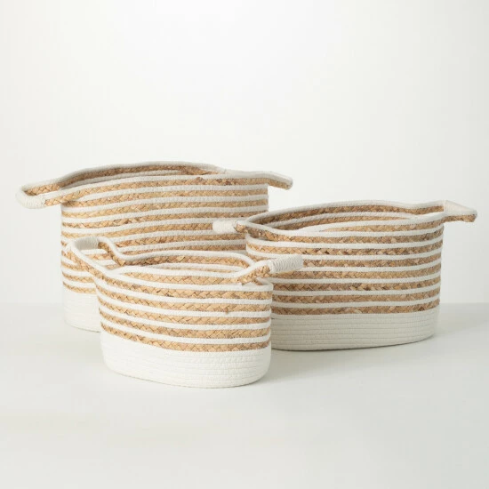 Wholesale 👍 Sullivans Handled Natural Woven Basket - Set Of 3 ⌛ 3 Wholesale 👍 Sullivans Handled Natural Woven Basket - Set Of 3 ⌛