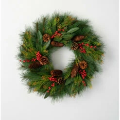 Brand new 🎁 Sullivans 24" Artificial Rustic Pine & Berry Wreath 🛒