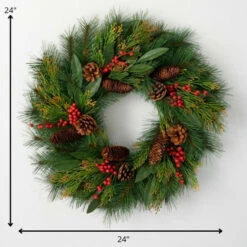 Brand new 🎁 Sullivans 24" Artificial Rustic Pine & Berry Wreath 🛒 -Sullivans Sales unnamed file 2604