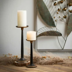 Hot Sale 👍 Sullivans 10 In And 13 In Slender Pillar Taper Holders - Set Of 2; Black - 4.5"L X 4.5"W X 13"H; 4"L X 4"W X 10"H 💯 -Sullivans Sales unnamed file 2619