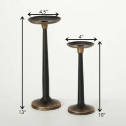 Hot Sale 👍 Sullivans 10 In And 13 In Slender Pillar Taper Holders - Set Of 2; Black - 4.5"L X 4.5"W X 13"H; 4"L X 4"W X 10"H 💯 -Sullivans Sales unnamed file 2620