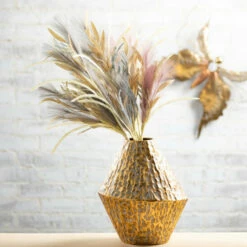 Outlet 🎉 Sullivans 13.75 In. Gilded 🔨 Hammered Angular Vase; Gold 🌟 -Sullivans Sales unnamed file 2671