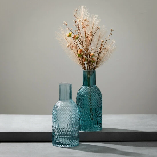 Hot Sale 💯 Sullivans 10 In. Turquoise Faceted Bottle Vases - Set Of 2 🌟 5 Hot Sale 💯 Sullivans 10 In. Turquoise Faceted Bottle Vases - Set Of 2 🌟 - Image 3