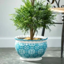 Budget 👏 Sullivans Mediterranean Scallop Rim Ceramic Planters - Set Of 2 🥰 -Sullivans Sales unnamed file 2701