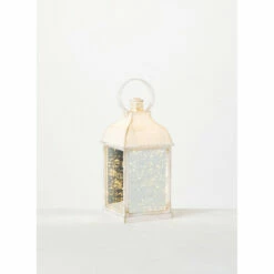 Discount 🎉 Sullivans 10.5" White Speckled Lantern With LED Pillar Candle 👏