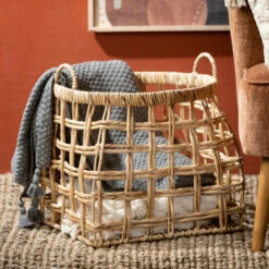 Best deal 🎁 Sullivans 13.5 In And 18 In Open Weave Shapely Baskets - Set Of 2; Brown - 16.75"L X16.5"W X 18"H; 10.25"L X 10.25"W X 13.5"H ⌛ -Sullivans Sales unnamed file 2758