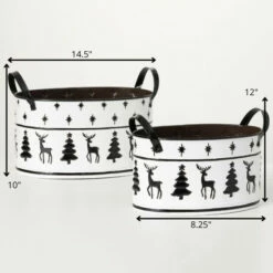 Top 10 ⌛ Sullivans B&W Winter Motif Planter - Set Of 2 💯 -Sullivans Sales unnamed file 2798