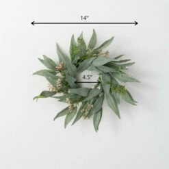 Buy 😀 Sullivans Artificial 14" Blade Eucalyptus Mini Wreath 🔔 -Sullivans Sales unnamed file 2811