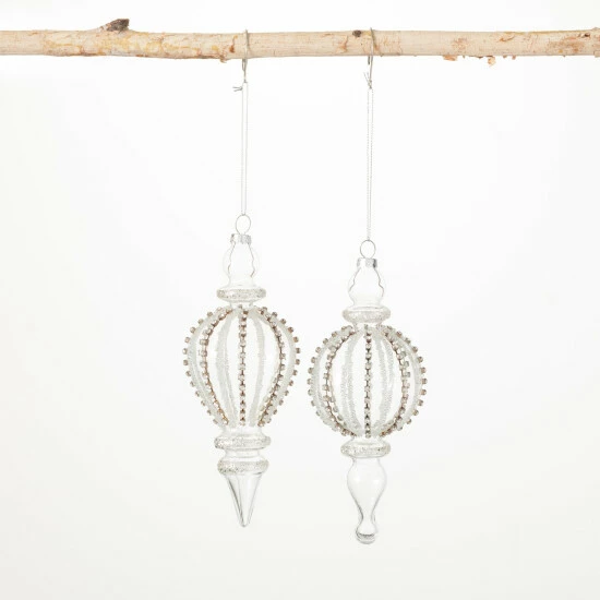 Promo 🎉 Sullivans Beaded Crystal Finial Ornament - Set Of 2 ✨ 3 Promo 🎉 Sullivans Beaded Crystal Finial Ornament - Set Of 2 ✨