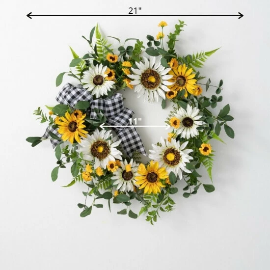 Best deal ๐งจ Sullivans Artificial 21" Sunflower Gingham Wreath ๐ 5 Best deal ๐งจ Sullivans Artificial 21" Sunflower Gingham Wreath ๐ - Image 3