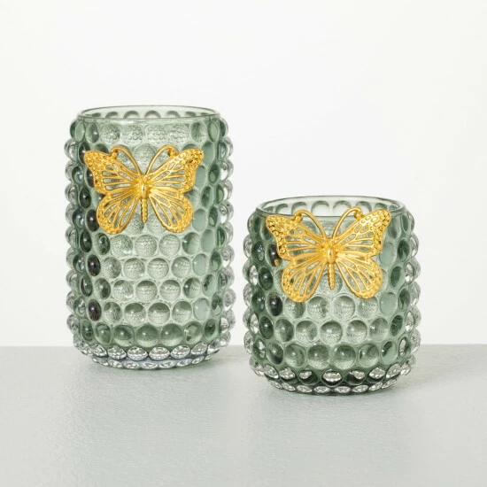 Buy ๐ Sullivans 3.5 In And 5.25 In Glass Butterfly Votive Holders - Set Of 2; Green ๐ 3 Buy ๐ Sullivans 3.5 In And 5.25 In Glass Butterfly Votive Holders - Set Of 2; Green ๐