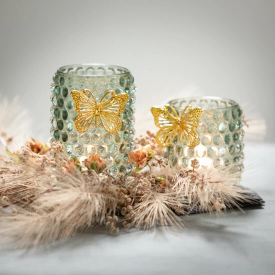 Buy ๐ Sullivans 3.5 In And 5.25 In Glass Butterfly Votive Holders - Set Of 2; Green ๐ 5 Buy ๐ Sullivans 3.5 In And 5.25 In Glass Butterfly Votive Holders - Set Of 2; Green ๐ - Image 3