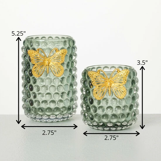Buy ๐ Sullivans 3.5 In And 5.25 In Glass Butterfly Votive Holders - Set Of 2; Green ๐ 7 Buy ๐ Sullivans 3.5 In And 5.25 In Glass Butterfly Votive Holders - Set Of 2; Green ๐ - Image 5