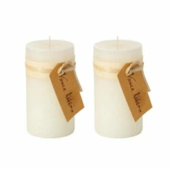 Discount 💯 Sullivans Melon White Pillar Candles - Set Of 2 🌟