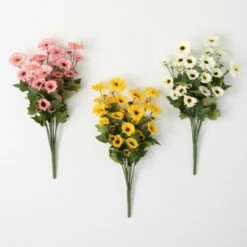Wholesale ⭐ Sullivans Artificial Bright Colored Daisy Bush - Set Of 3 ❤️