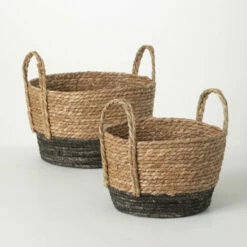 Best Pirce 💯 Sullivans Rattan Handled Woven Baskets - Set Of 2 ✨