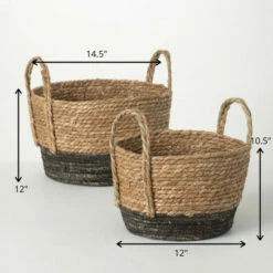 Best Pirce 💯 Sullivans Rattan Handled Woven Baskets - Set Of 2 ✨ -Sullivans Sales unnamed file 2977