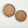 Best Pirce 🤩 Sullivans 16 In. And 19 In. Circular Wood Wall Shelf - Set Of 2; Brown 💯 -Sullivans Sales unnamed file 2988