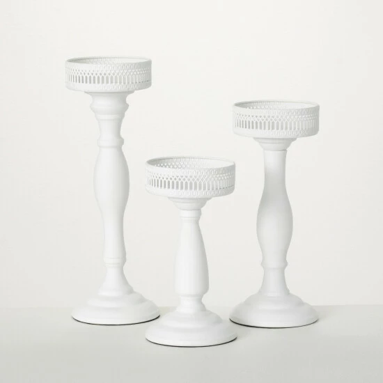 Budget ๐ฅฐ Sullivans 8.5 In, 10.75 In And 13.75 In Pedestal Metal Candle Holders - Set Of 3; White ๐งจ 3 Budget ๐ฅฐ Sullivans 8.5 In, 10.75 In And 13.75 In Pedestal Metal Candle Holders - Set Of 3; White ๐งจ