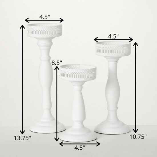 Budget ๐ฅฐ Sullivans 8.5 In, 10.75 In And 13.75 In Pedestal Metal Candle Holders - Set Of 3; White ๐งจ 6 Budget ๐ฅฐ Sullivans 8.5 In, 10.75 In And 13.75 In Pedestal Metal Candle Holders - Set Of 3; White ๐งจ - Image 4
