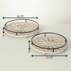 Best reviews of 🥰 Sullivans 3 In. Metal Framed Wooden Tray - Set Of 2; Cream 💯 -Sullivans Sales unnamed file 3102