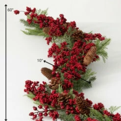 Best deal ⭐ Sullivans 60" Artificial Pine And Berry Garland - Red 💯 -Sullivans Sales unnamed file 3116
