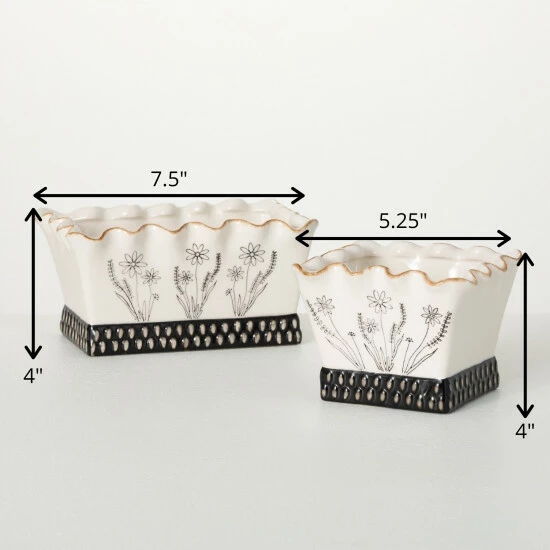 Deals ๐งจ Sullivans 4 In. And 4 In. Scalloped Floral Planter - Set Of 2; White ๐ 6 Deals ๐งจ Sullivans 4 In. And 4 In. Scalloped Floral Planter - Set Of 2; White ๐ - Image 4