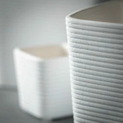 Outlet ⌛ Sullivans Ribbed White Square Ceramic Planters - Set Of 3 👍 -Sullivans Sales unnamed file 3225
