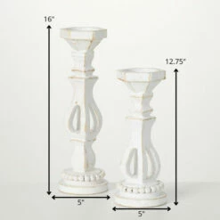 Top 10 👍 Sullivans Wood Pillar Holder - Set Of 2 - 5"L X 5"W X 16"H; 5"L X 5"W X 12.75"H 😉 -Sullivans Sales unnamed file 3240