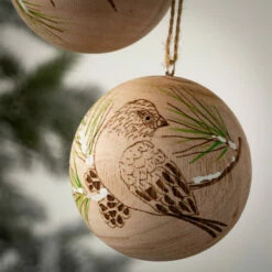 Discount 😉 Sullivans Wood Sphere Bird Ornament - Set Of 2 😀 -Sullivans Sales unnamed file 3264