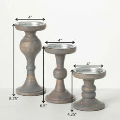 Discount 😉 Sullivans Hand-Rubbed Turned Pedestals - Set Of 3 👏 -Sullivans Sales unnamed file 327