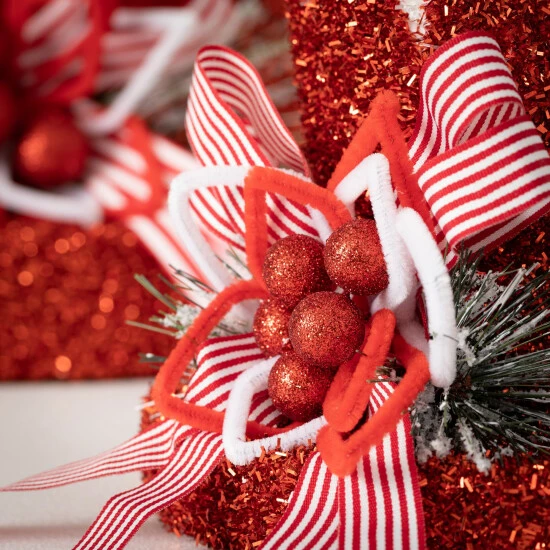 New ❤️ Sullivans Red Top Hat Tree Topper - Set Of 2 - 15.5"L X 15.5"W X 16"H; 10"L X 10"W X 8.5"H 🎁 4 New ❤️ Sullivans Red Top Hat Tree Topper - Set Of 2 - 15.5"L X 15.5"W X 16"H; 10"L X 10"W X 8.5"H 🎁 - Image 2