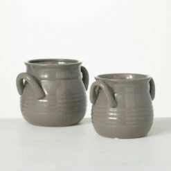 Top 10 👏 Sullivans Glazed Gray Handled Ceramic Jar - Set Of 2 👍