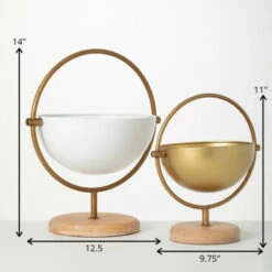 Outlet 👏 Sullivans Metal Bowl With Spherical Frame Base - Set Of 2 🥰 -Sullivans Sales unnamed file 3310