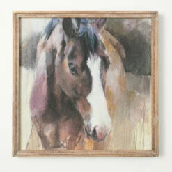 Promo 🌟 Sullivans 24.5 In. Wood Framed Horse Wall Decor; Brown ⌛