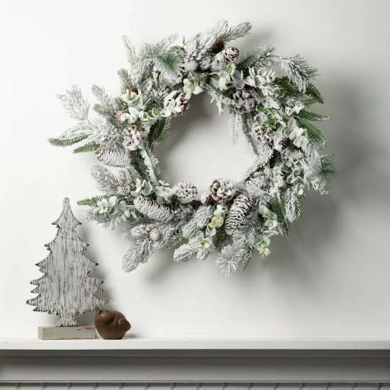 Outlet ๐ Sullivans 24" Flocked Pine Artificial Wreath โ 5 Outlet ๐ Sullivans 24" Flocked Pine Artificial Wreath โ - Image 3