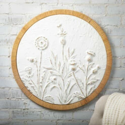 Deals 🧨 Sullivans 25.25 In. Raised Floral Wall Medallion; White 🧨 -Sullivans Sales unnamed file 3359