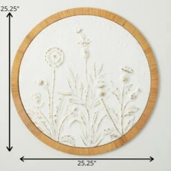 Deals 🧨 Sullivans 25.25 In. Raised Floral Wall Medallion; White 🧨 -Sullivans Sales unnamed file 3360