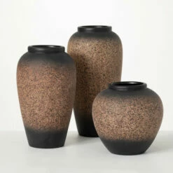 Discount ✨ Sullivans Speckled Cocoa Brown Ceramic Vase - Set Of 3 🧨