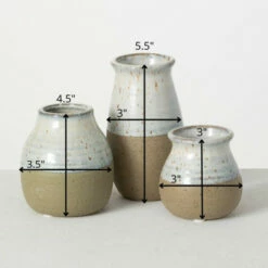 Brand new ✔️ Sullivans Small Ceramic Rustic Vase - Set Of 3 Multi 💯 -Sullivans Sales unnamed file 3398