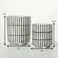 Best Sale ✨ Sullivans 6 In. And 4.5 In. Ridge Texture Footed Planters - Set Of 2; White ✨ 9 Best Sale ✨ Sullivans 6 In. And 4.5 In. Ridge Texture Footed Planters - Set Of 2; White ✨ -Sullivans Sales unnamed file 3441